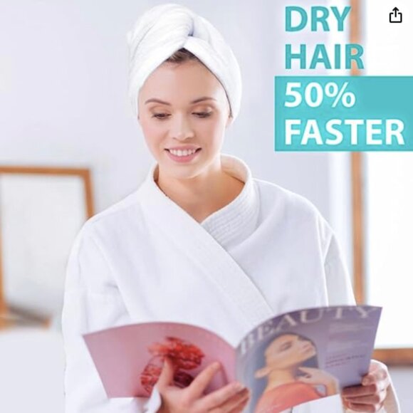 BONDI SPA Microfiber Hair Towel Dries Hair 50% Faster Anti-Frizz Hair Towel NEW - Picture 5 of 8